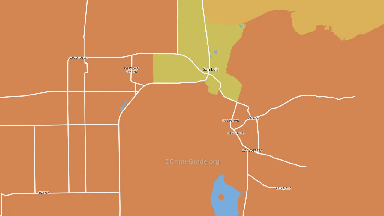 San Luis, CO Map of Vandalism Rates