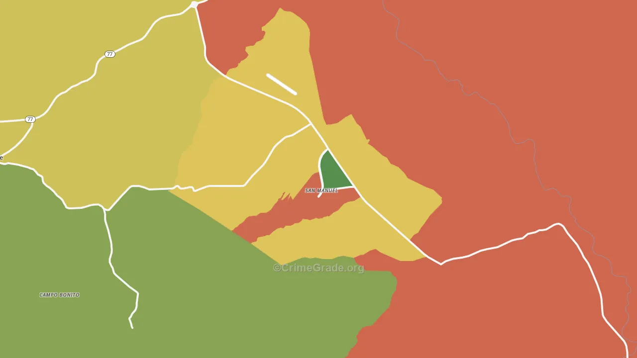 San Manuel, AZ Map of Vandalism Rates