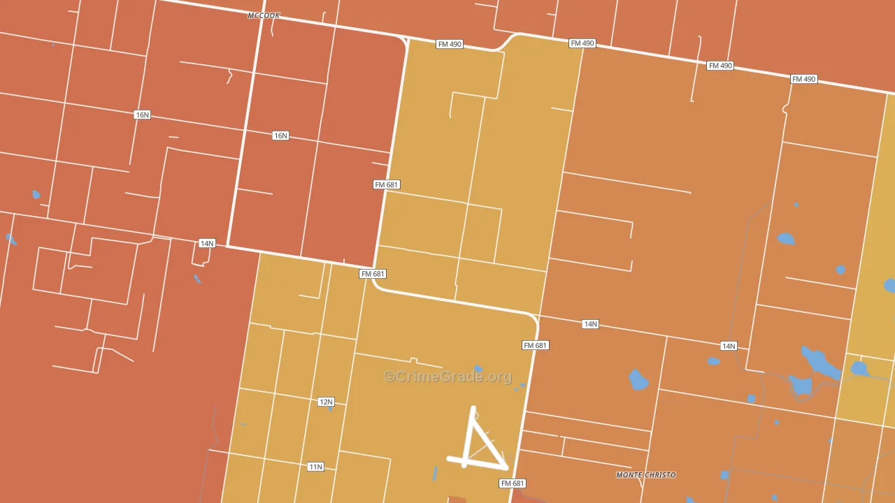 San Manuel-Linn, TX Map of Vandalism Rates
