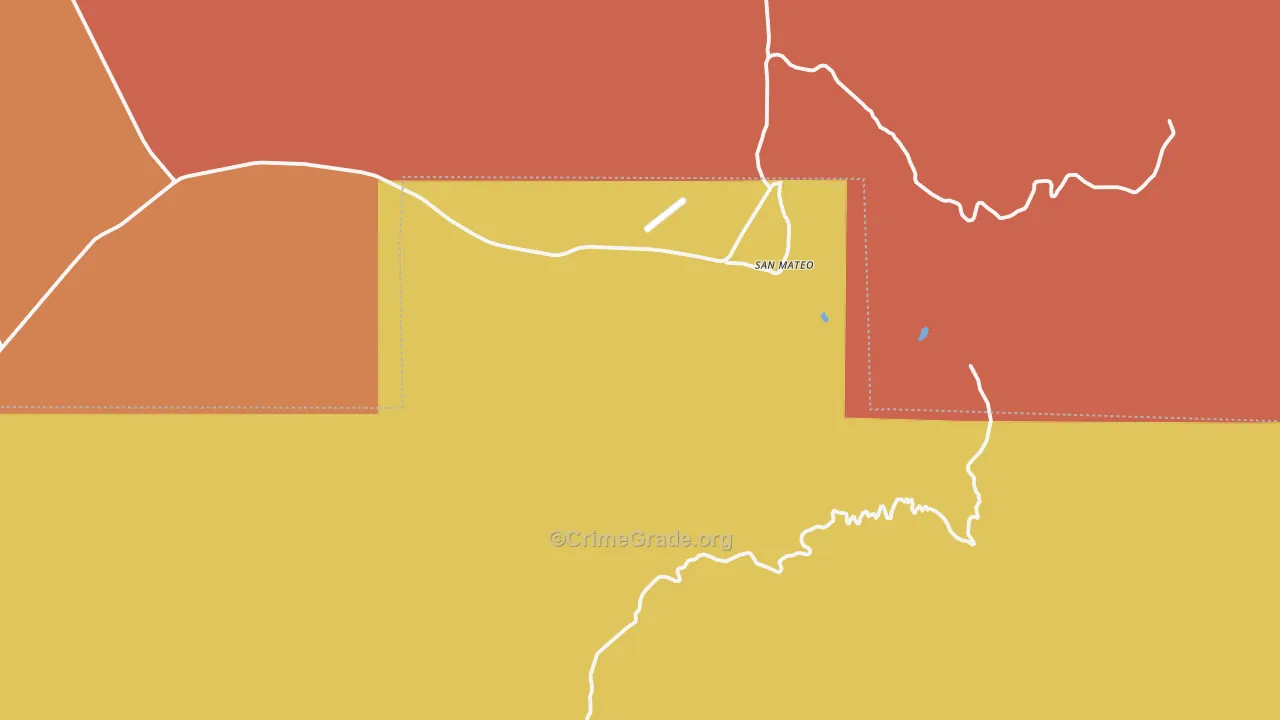 San Mateo, NM Map of Vandalism Rates