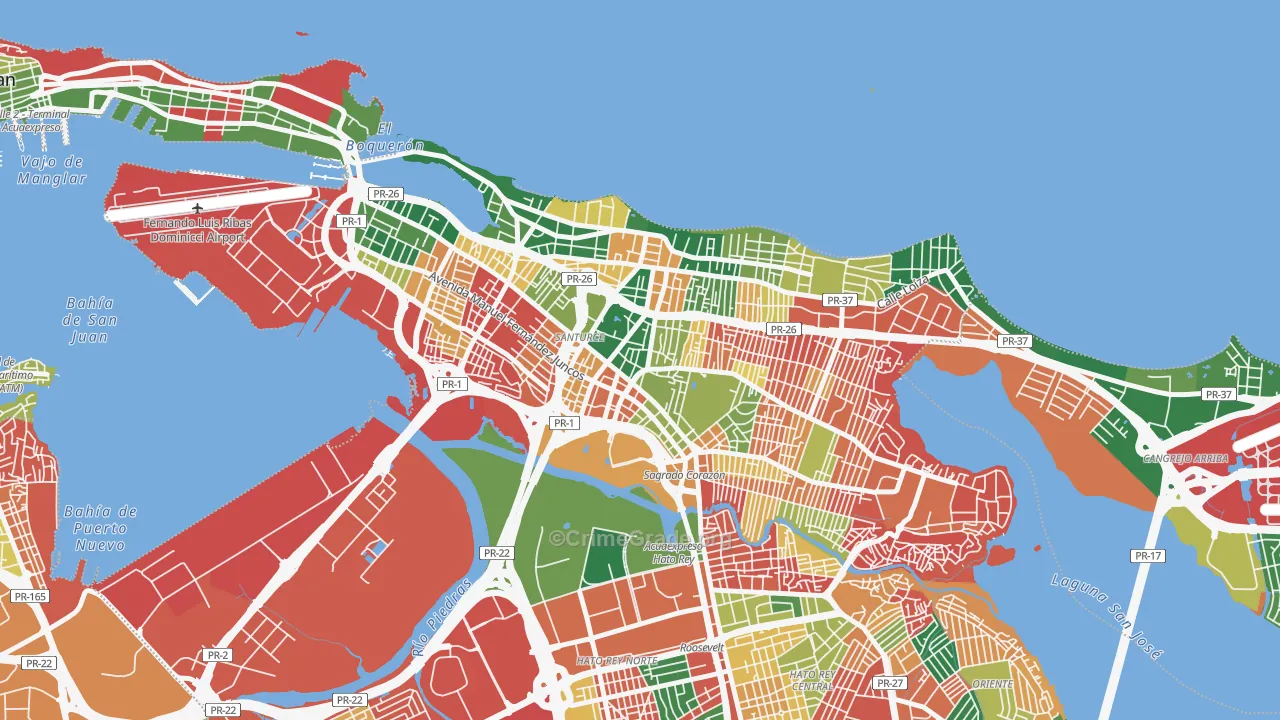 San Mateo, San Juan, PR Map of Vandalism Rates