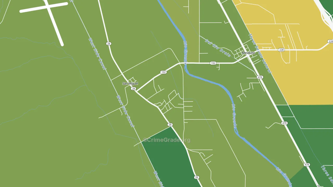San Miguel, NM Map of Vandalism Rates