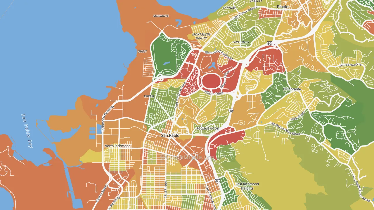San Pablo, CA Map of Vandalism Rates