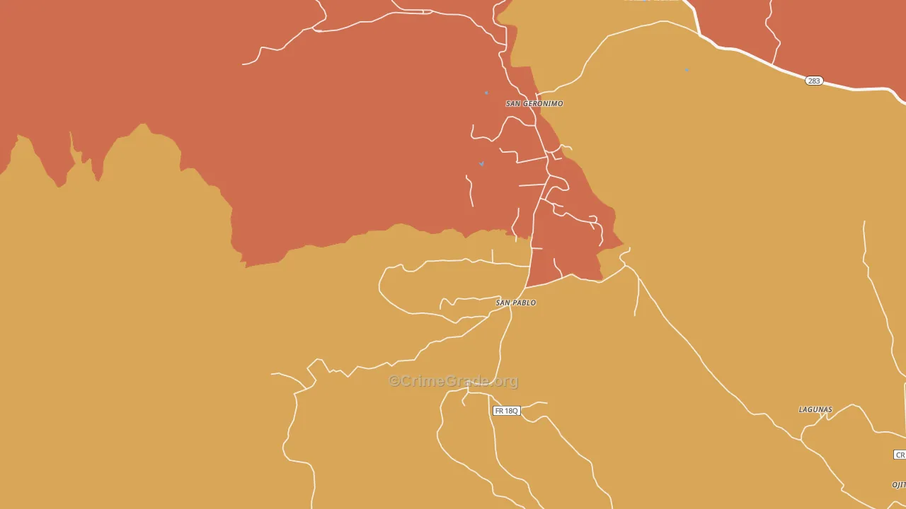San Pablo, NM Map of Vandalism Rates