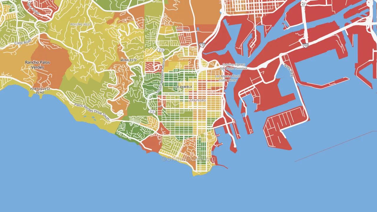 San Pedro, CA Map of Vandalism Rates