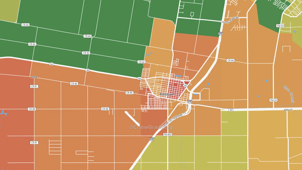San Pedro, Robstown, TX Map of Vandalism Rates