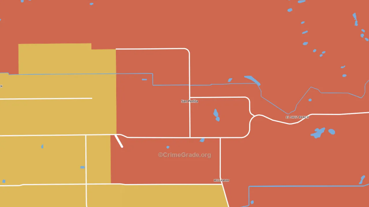 San Perlita, TX Map of Vandalism Rates