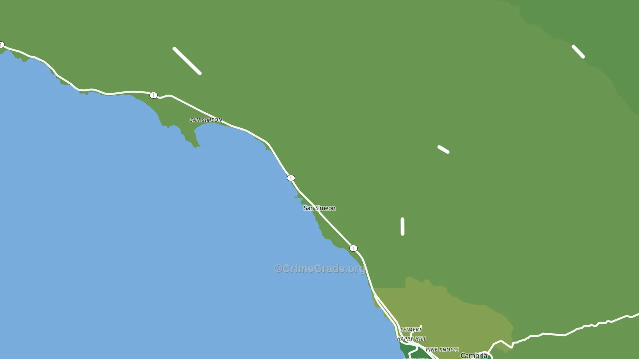 San Simeon, CA Map of Vandalism Rates