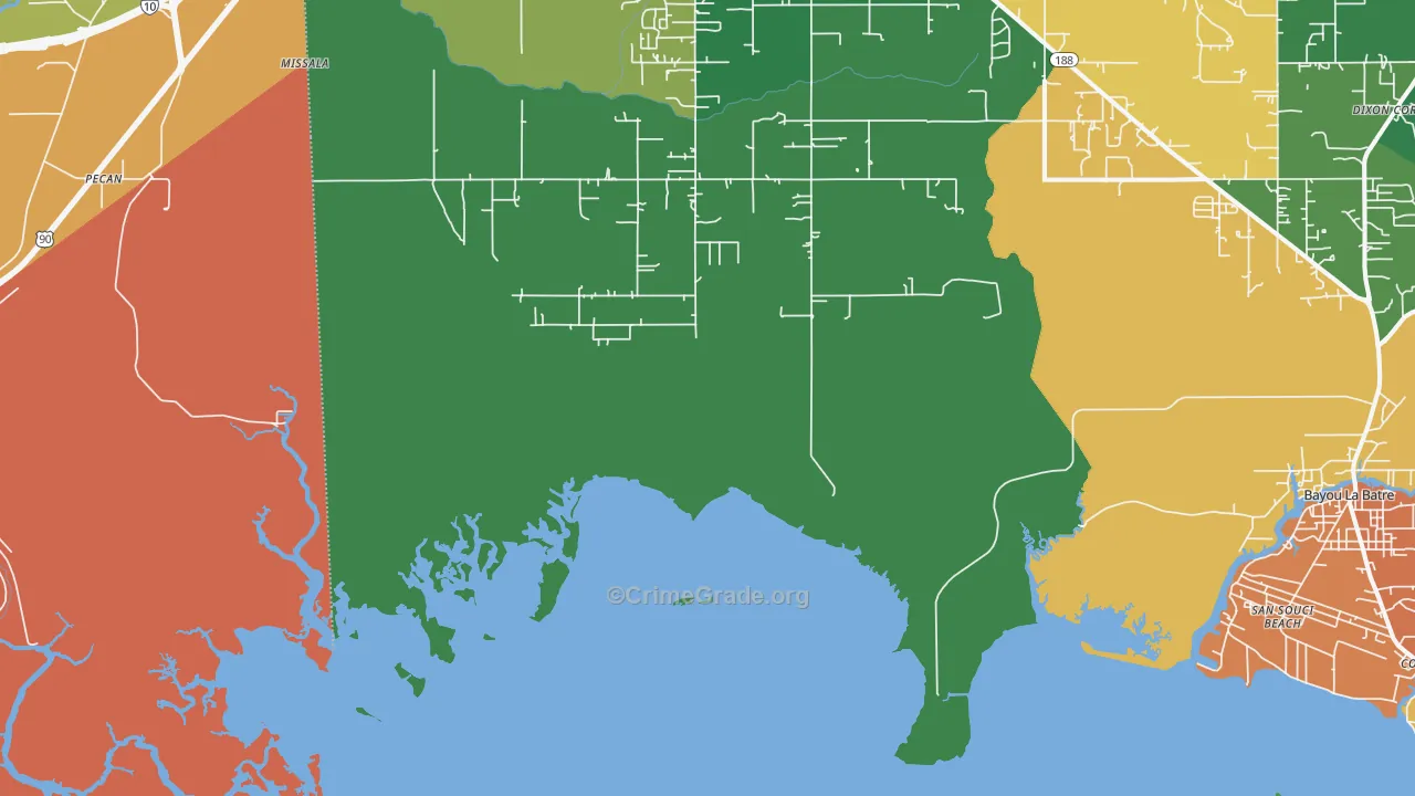 San Souci Beach, AL Map of Vandalism Rates