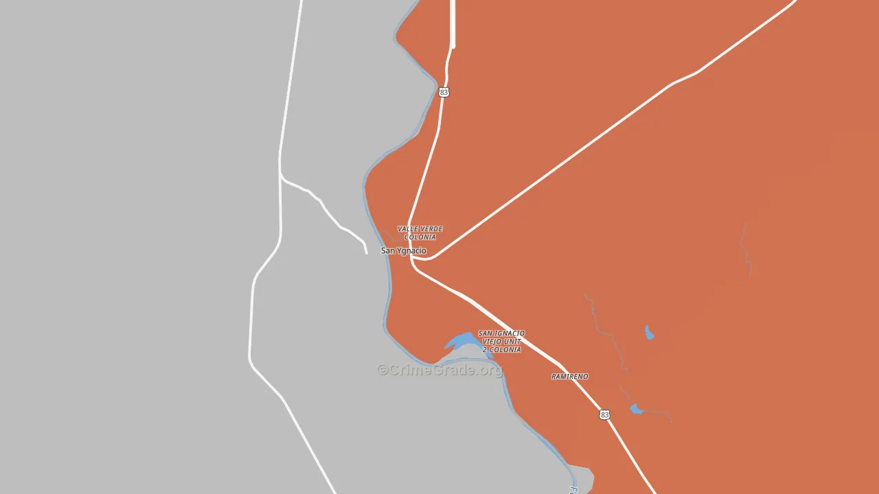San Ygnacio, TX Map of Vandalism Rates