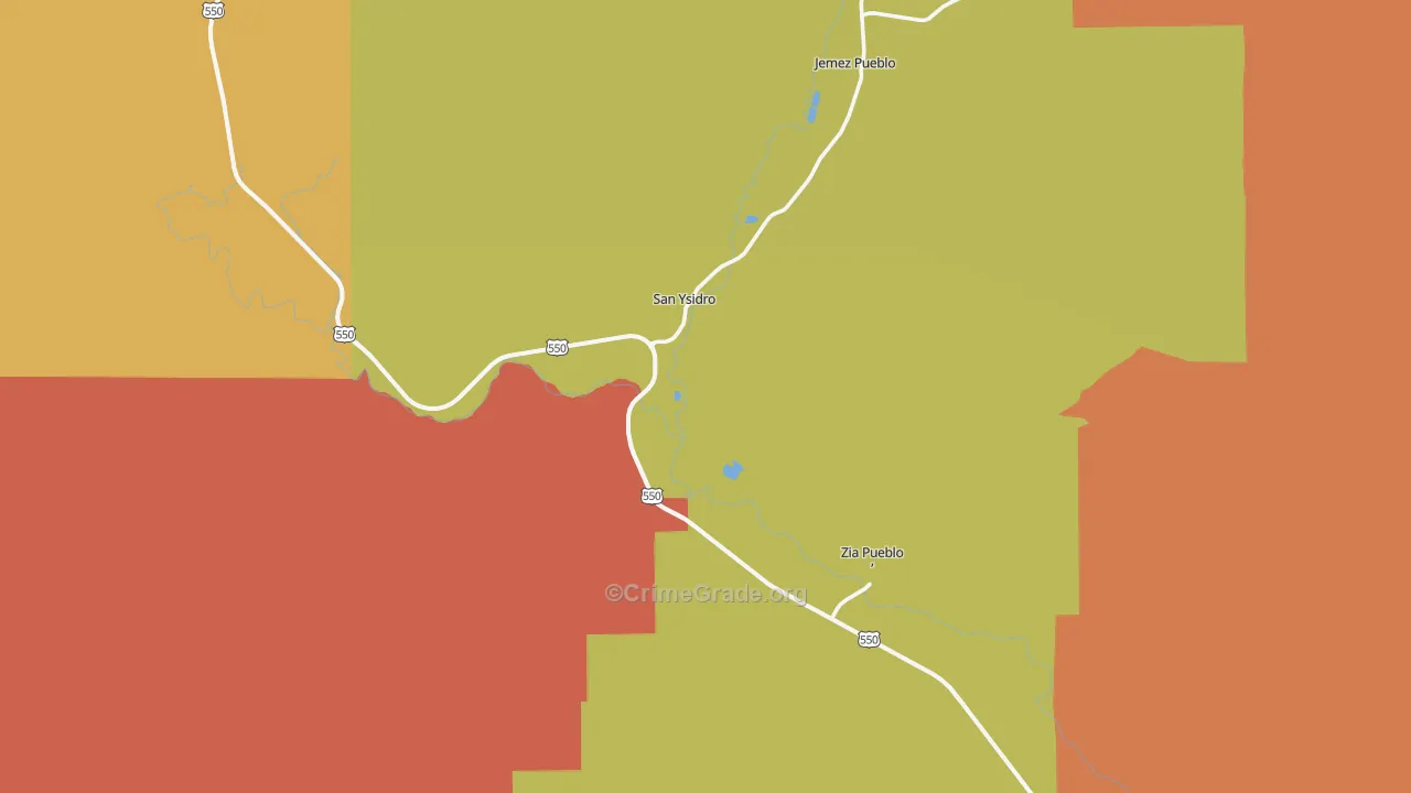 San Ysidro, NM Map of Vandalism Rates