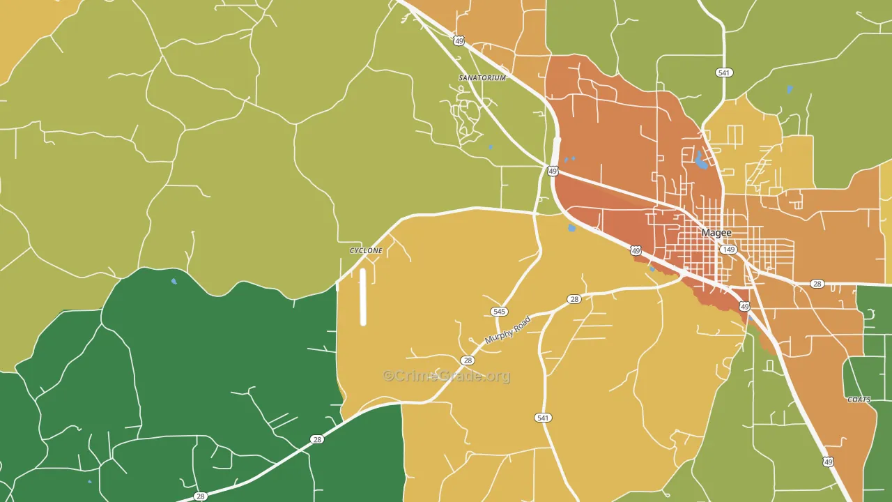 Sanatorium, MS Map of Vandalism Rates