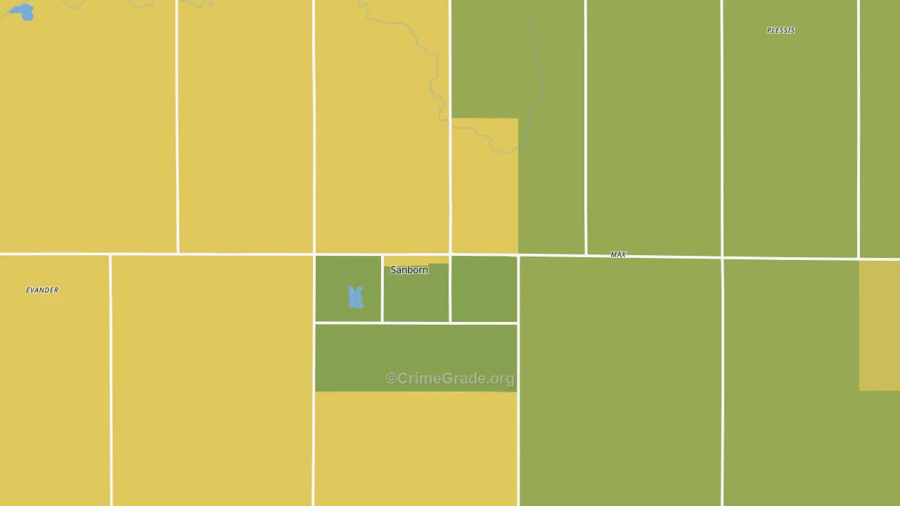 Sanborn, IA Map of Vandalism Rates
