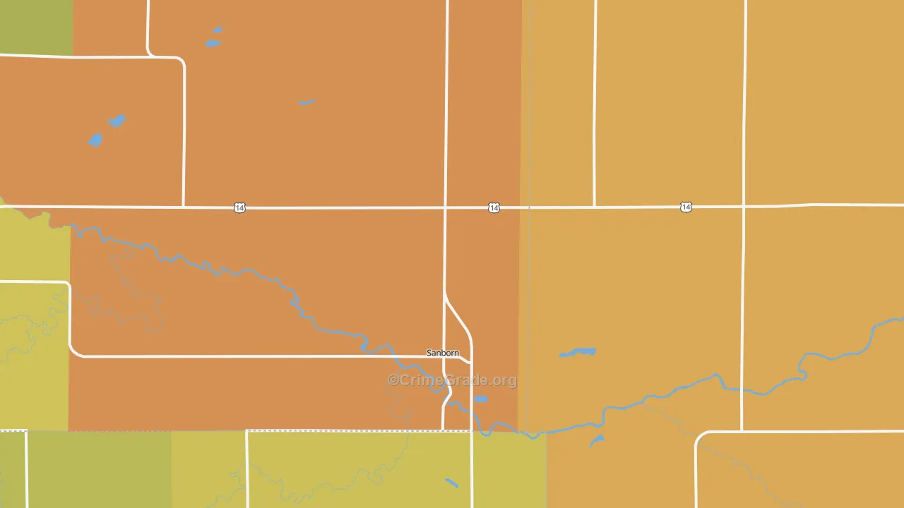Sanborn, MN Map of Vandalism Rates