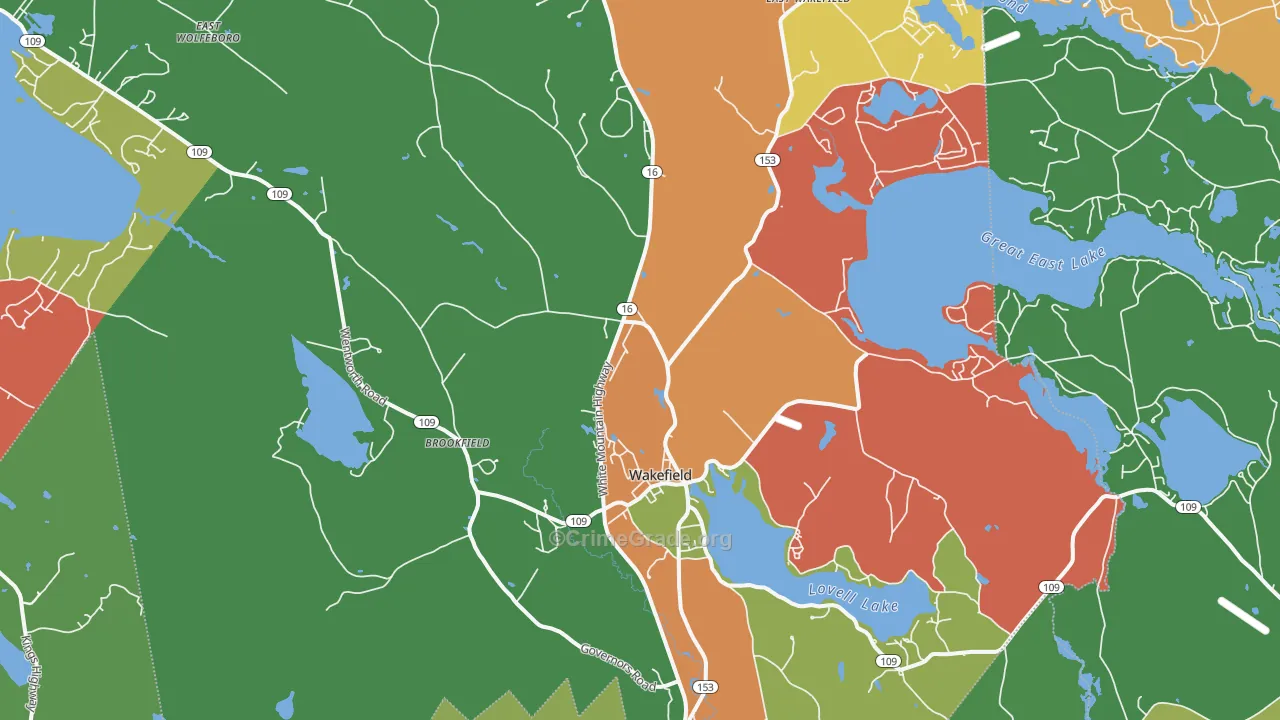 Sanbornville, NH Map of Vandalism Rates
