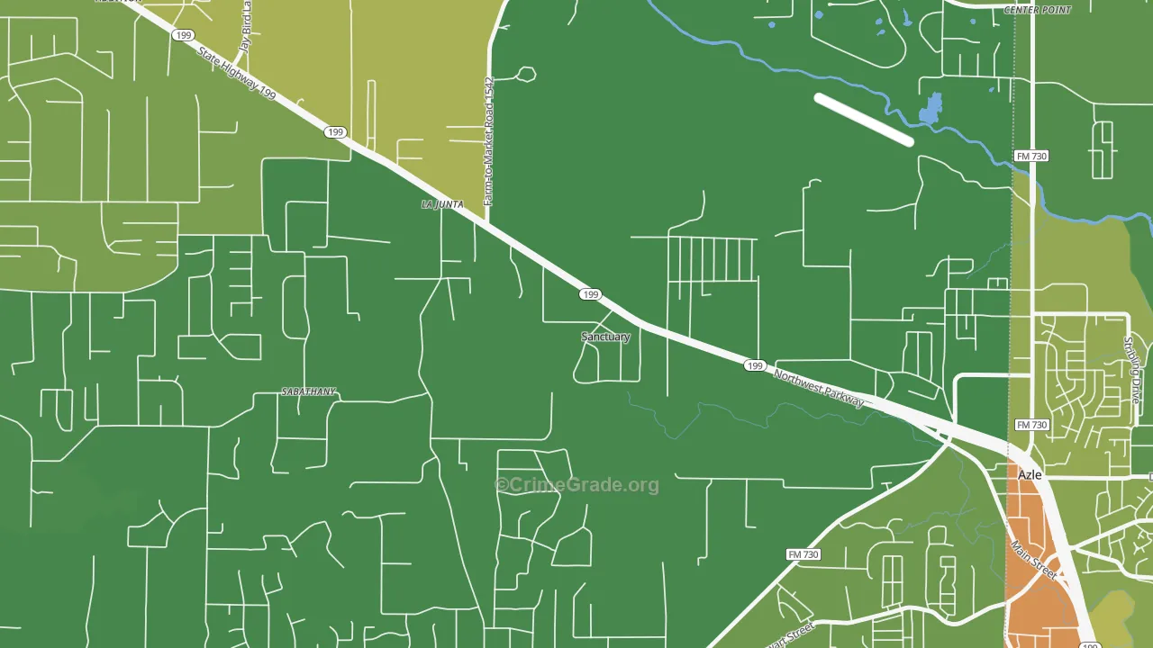 Sanctuary, TX Map of Vandalism Rates