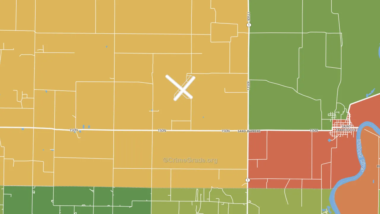 Sand Barrens, IL Map of Vandalism Rates