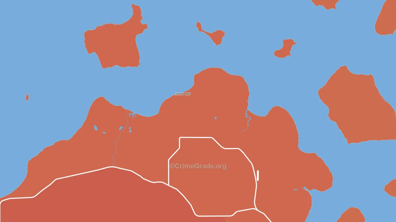 Sand Bay, WI Map of Vandalism Rates