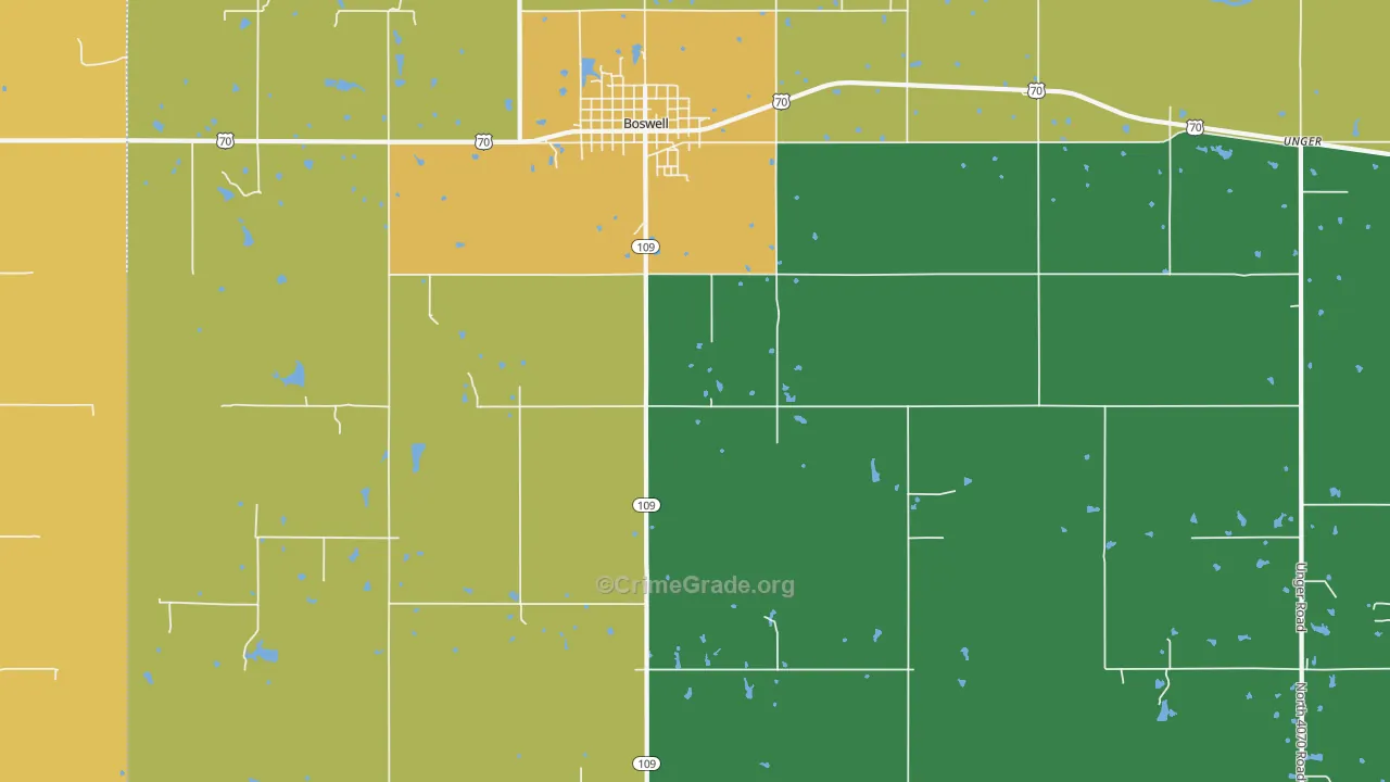 Sand Bluff, OK Map of Vandalism Rates