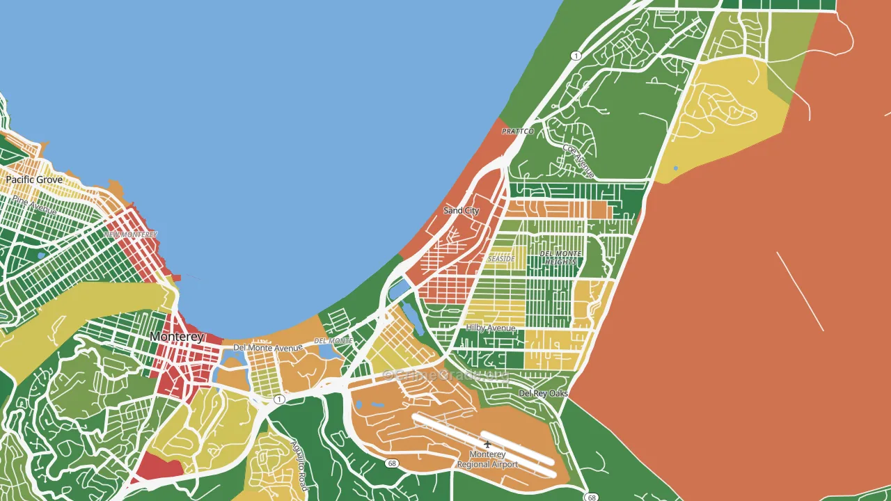 Sand City, CA Map of Vandalism Rates