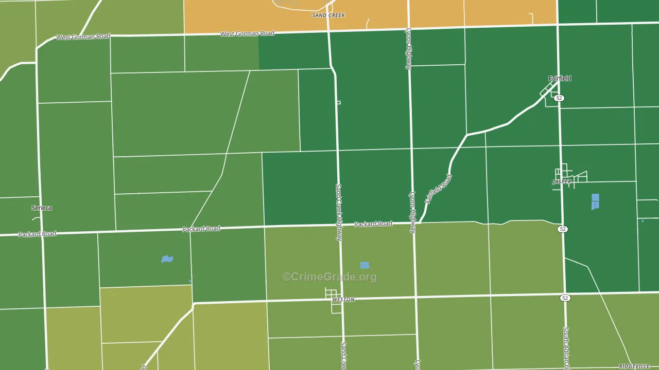 Sand Creek, MI Map of Vandalism Rates