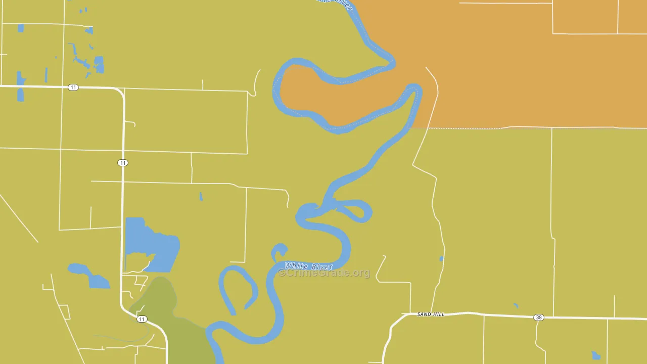 Sand Hill, AR Map of Vandalism Rates