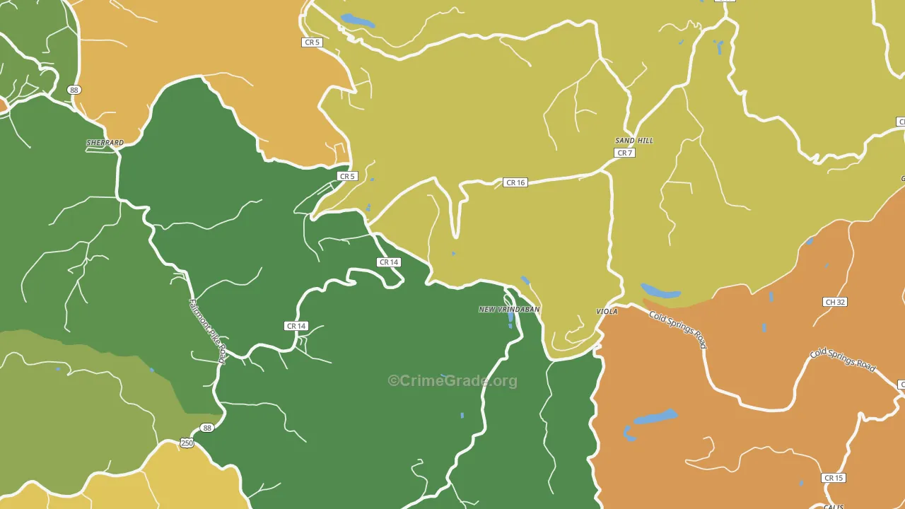 Sand Hill, WV Map of Vandalism Rates