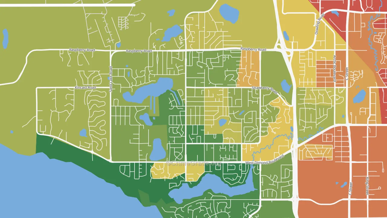 Sand Lake, Anchorage, AK Map of Vandalism Rates