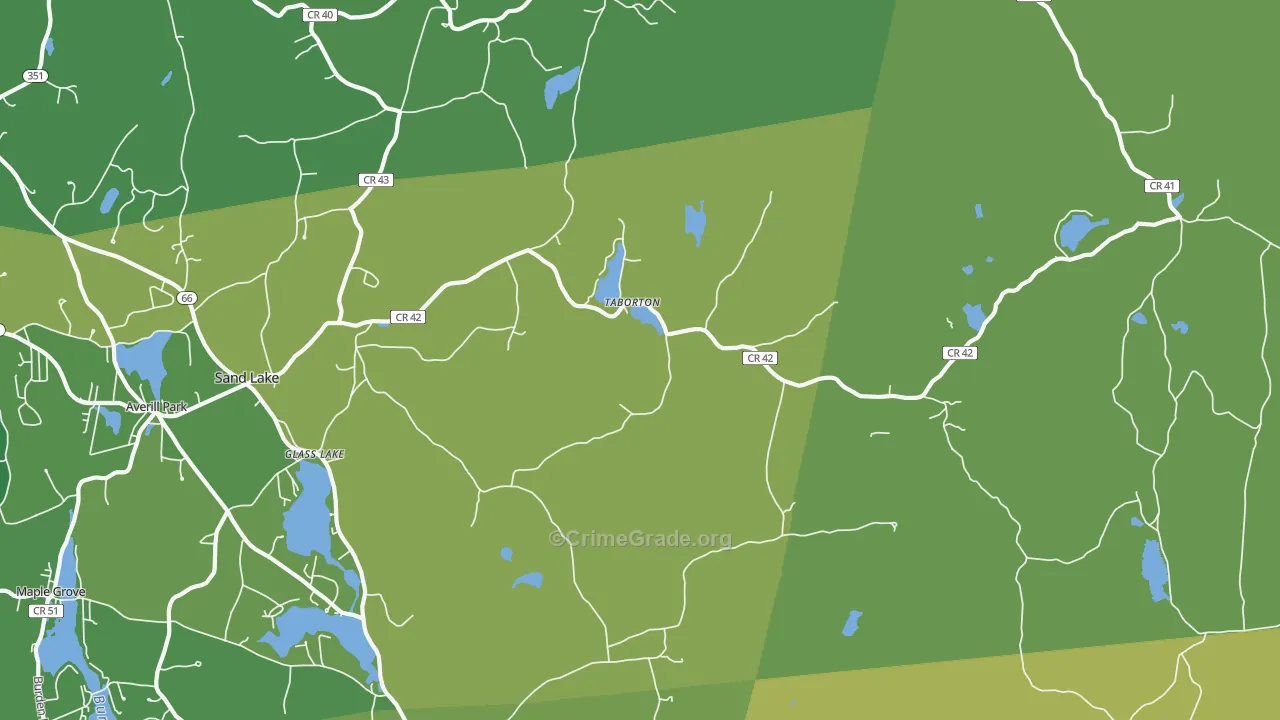 Sand Lake, NY Map of Vandalism Rates