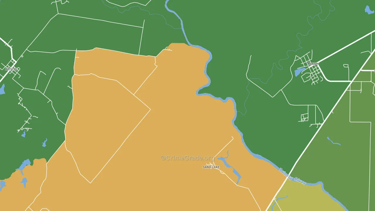Sand Lake, TX Map of Vandalism Rates