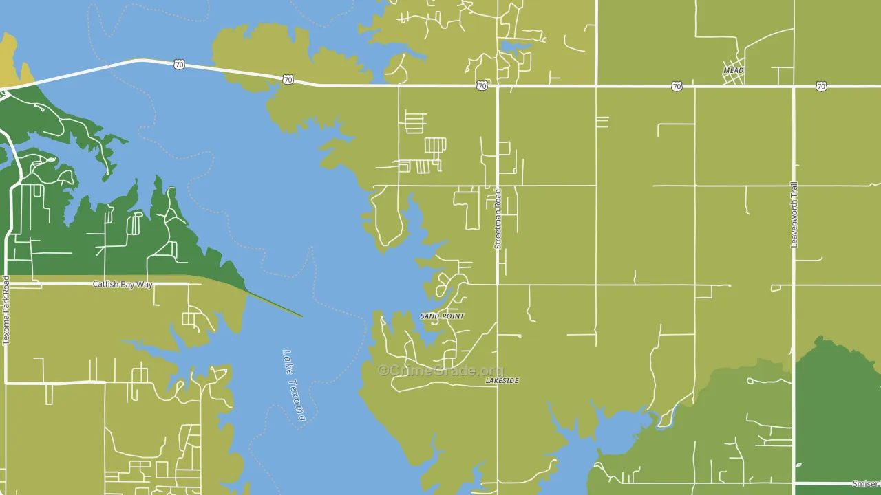 Sand Point, OK Map of Vandalism Rates