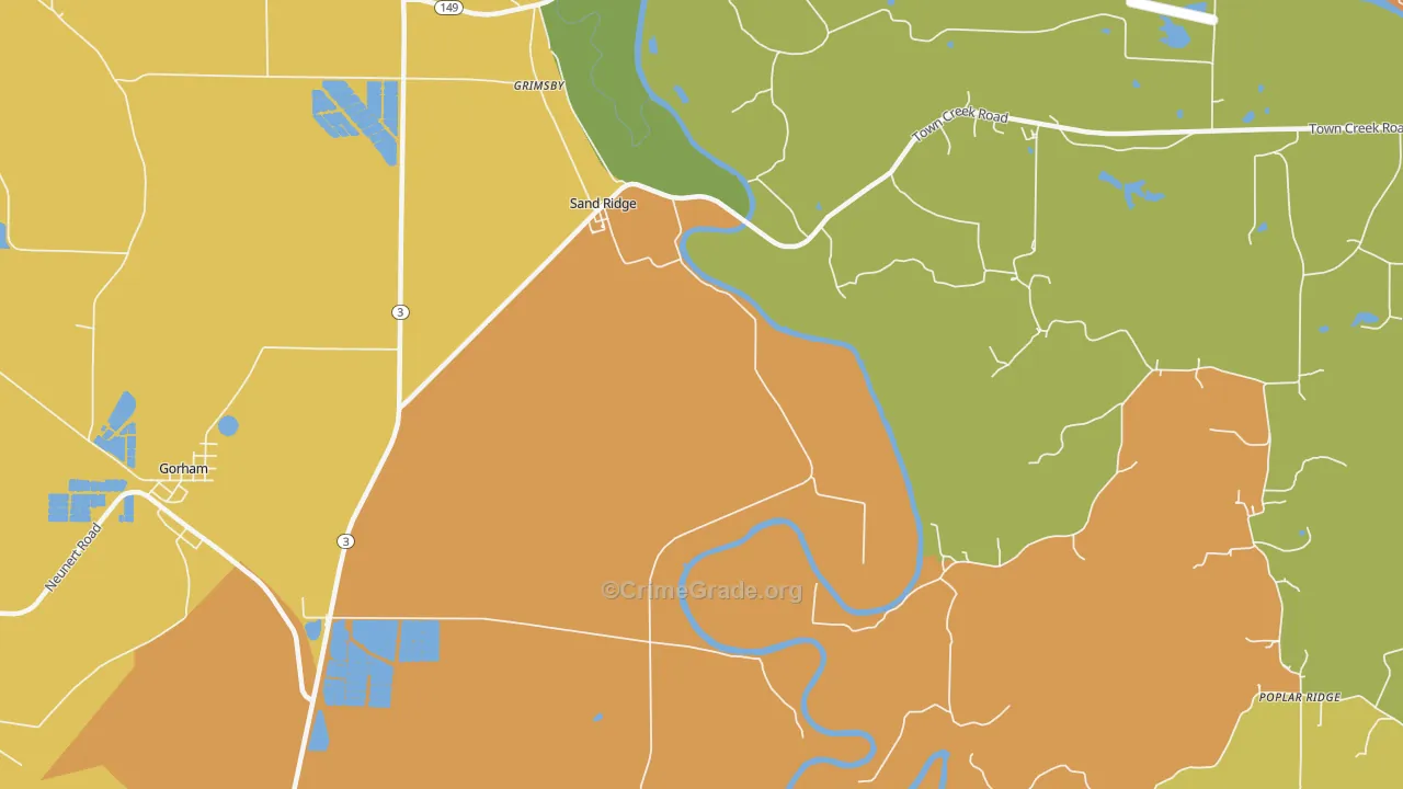 Sand Ridge, IL Map of Vandalism Rates