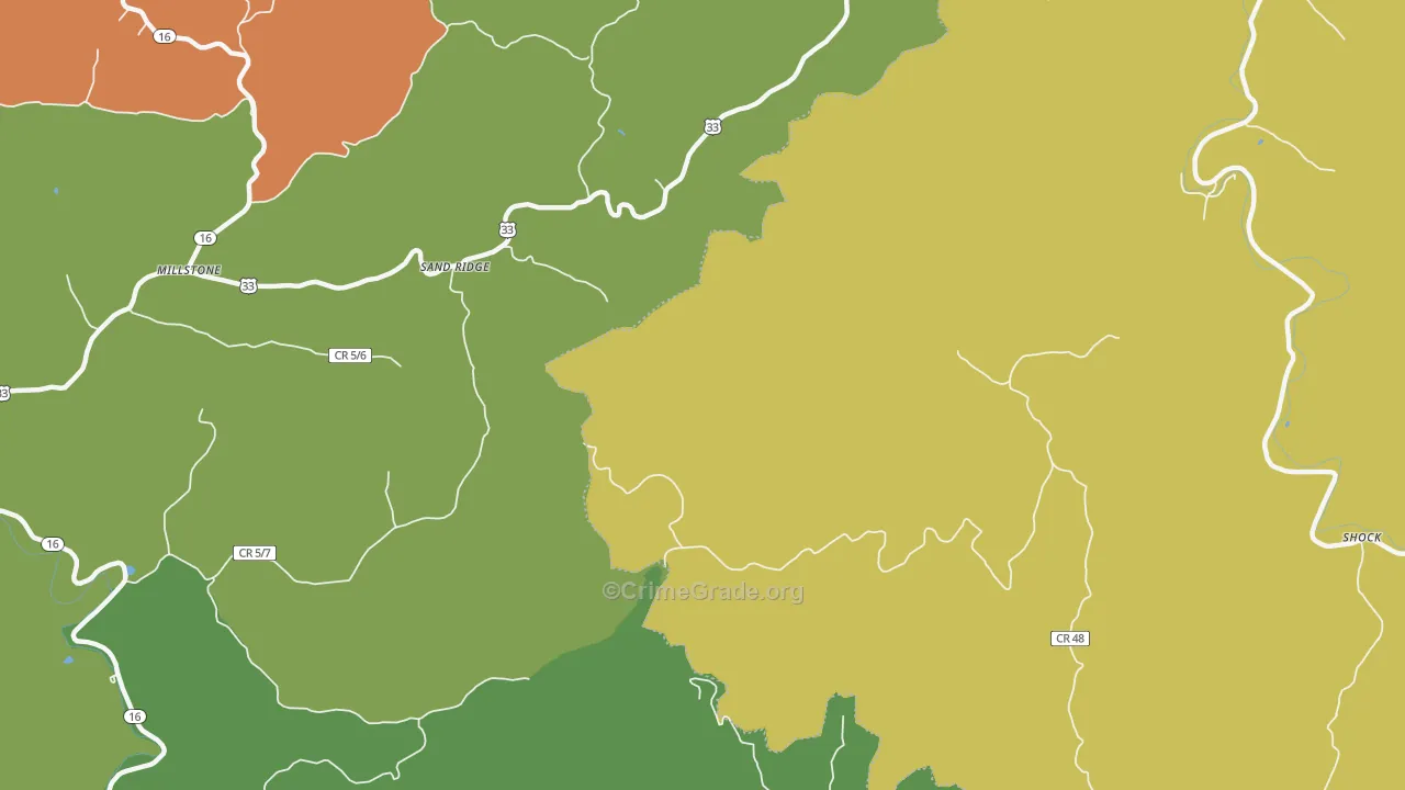 Sand Ridge, WV Map of Vandalism Rates