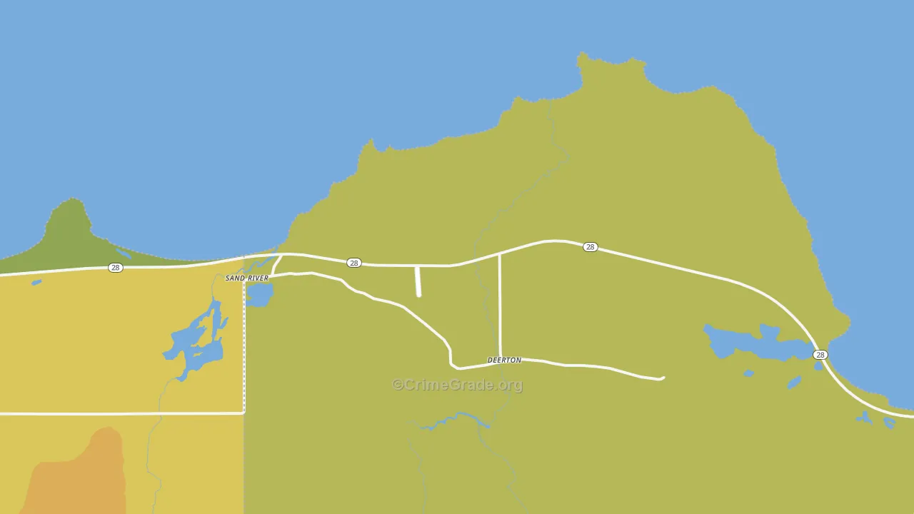 Sand River, MI Map of Vandalism Rates