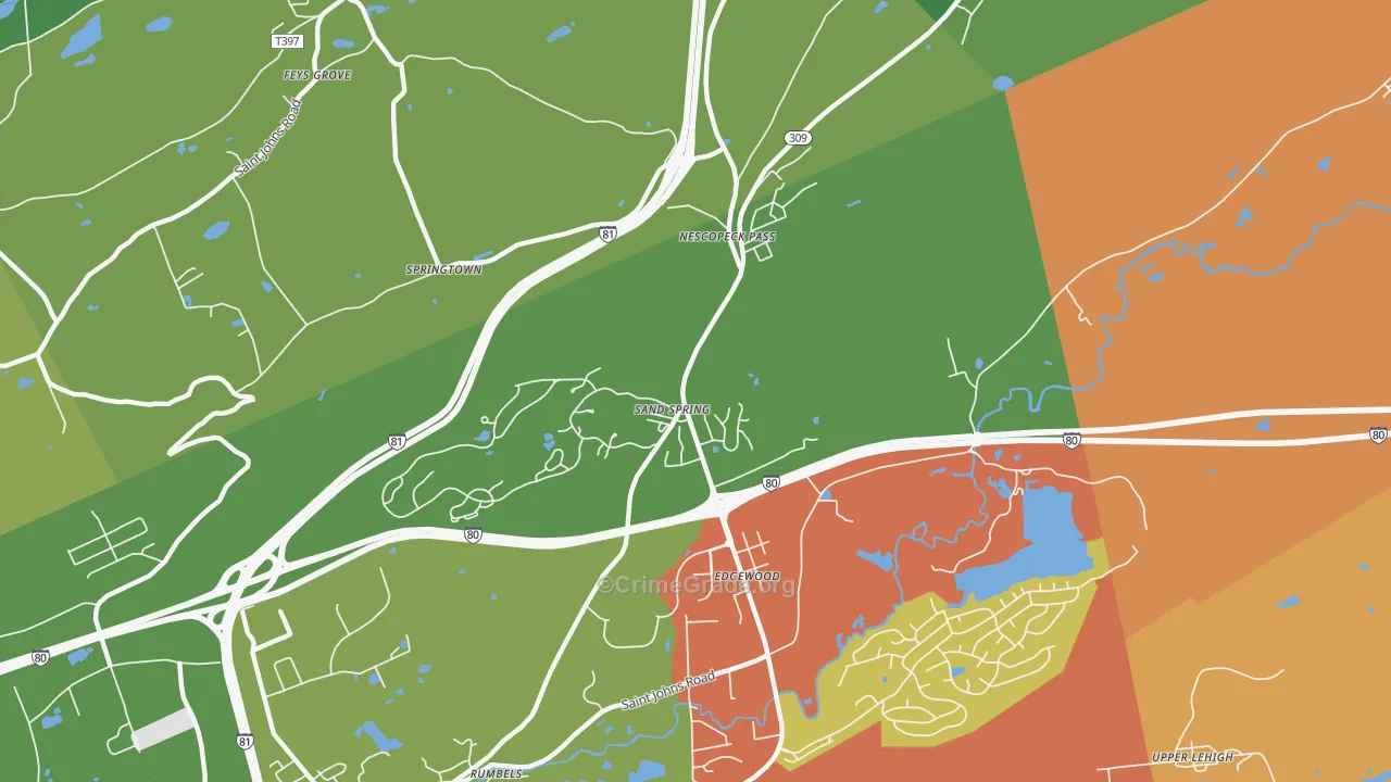 Sand Spring, PA Map of Vandalism Rates