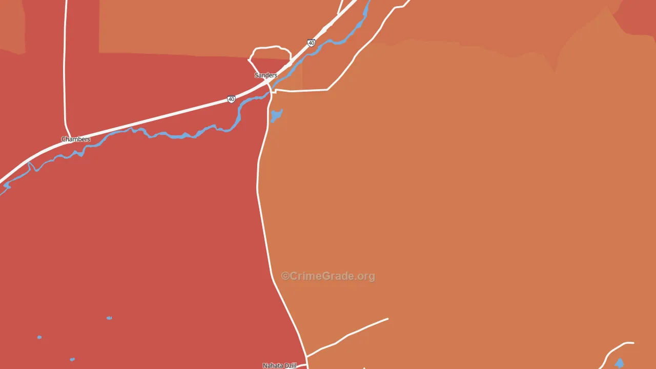 Sanders, AZ Map of Vandalism Rates