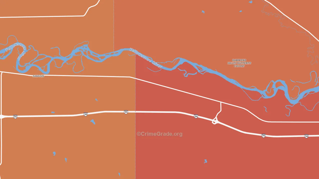 Sanders, MT Map of Vandalism Rates