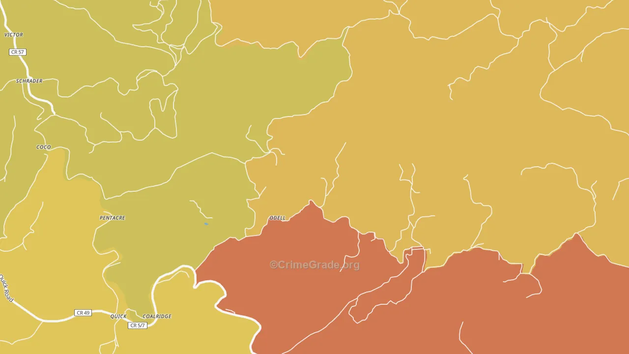 Sanderson, WV Map of Vandalism Rates