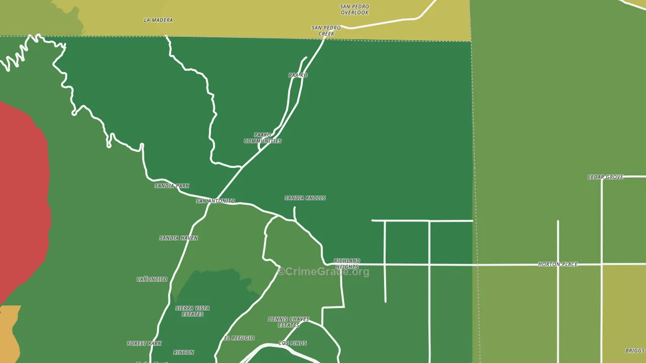 Sandia Park, NM Map of Vandalism Rates