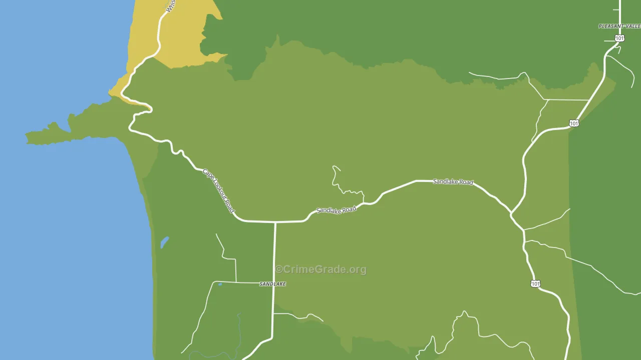 Sandlake, OR Map of Vandalism Rates