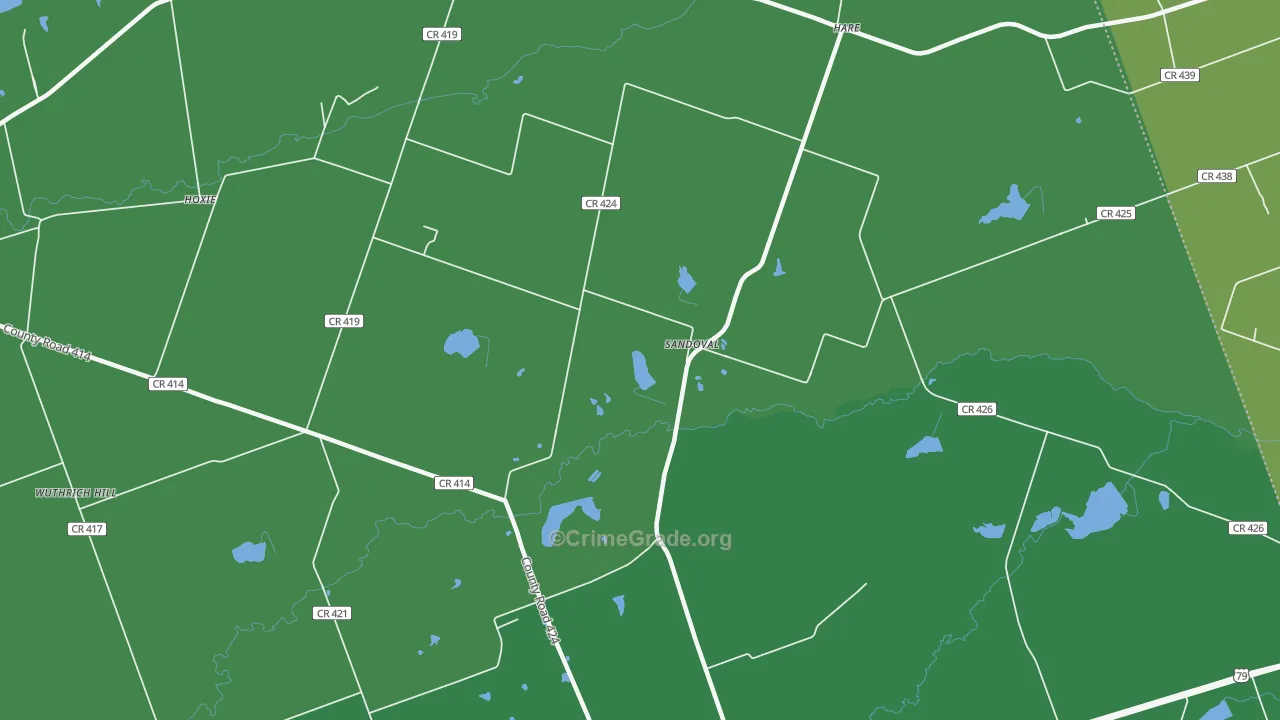 Sandoval, TX Map of Vandalism Rates