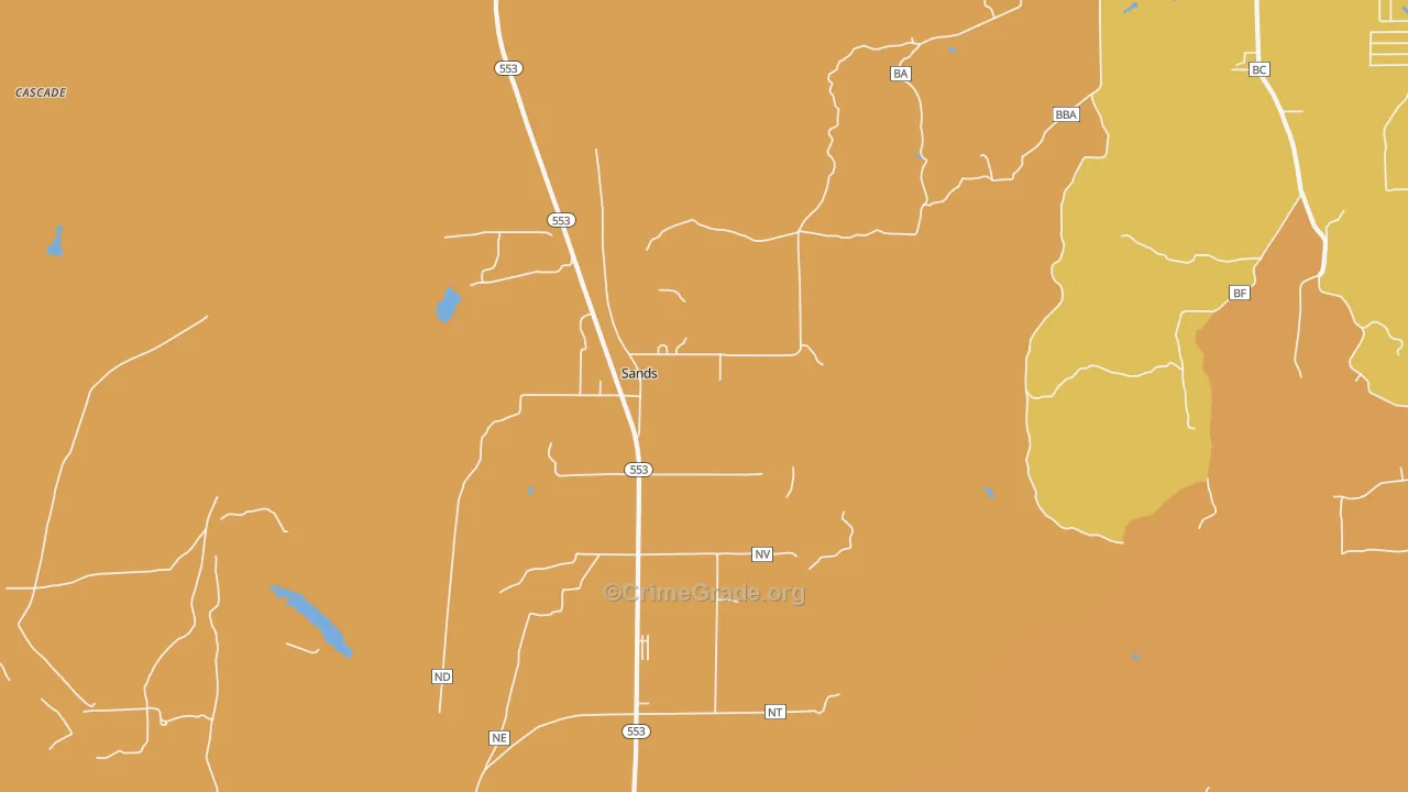 Sands, MI Map of Vandalism Rates
