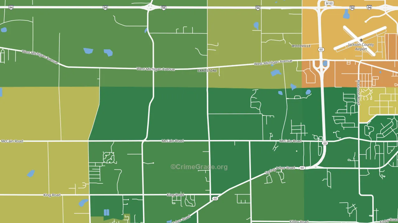 Sandstone, MI Map of Vandalism Rates
