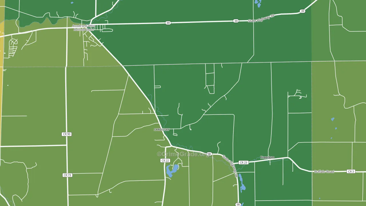 Sandusky, NY Map of Vandalism Rates