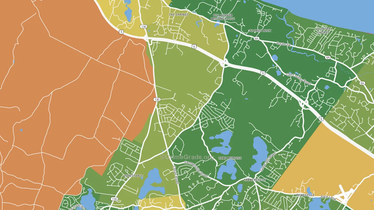 Sandwich, MA Map of Vandalism Rates