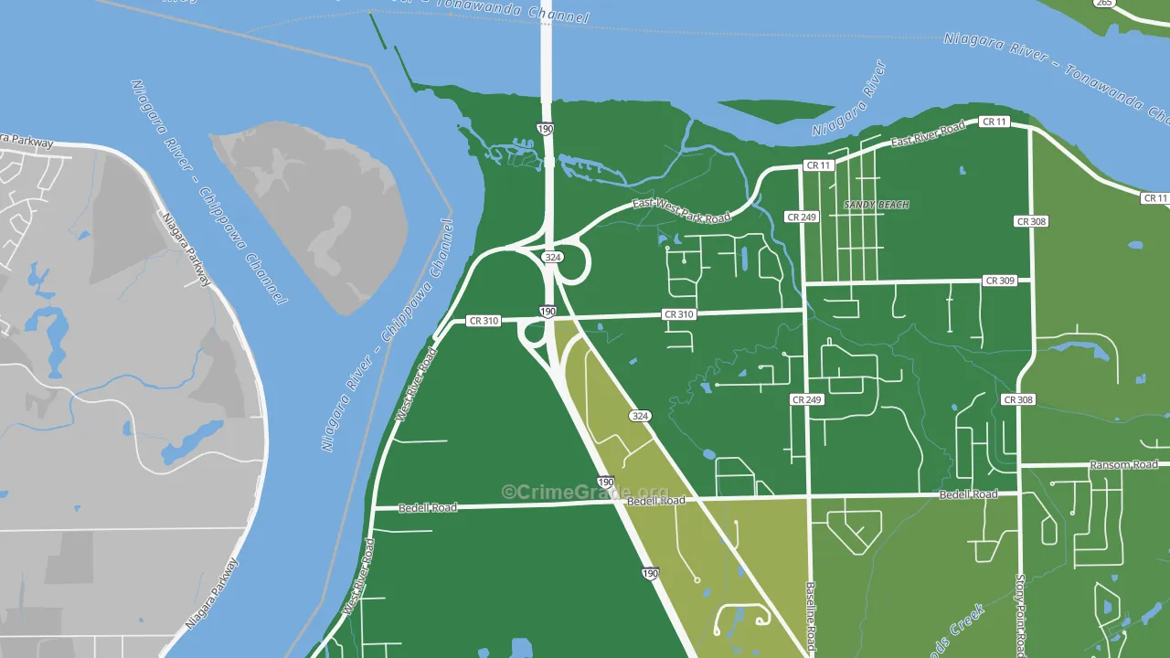 Sandy Beach, NY Map of Vandalism Rates