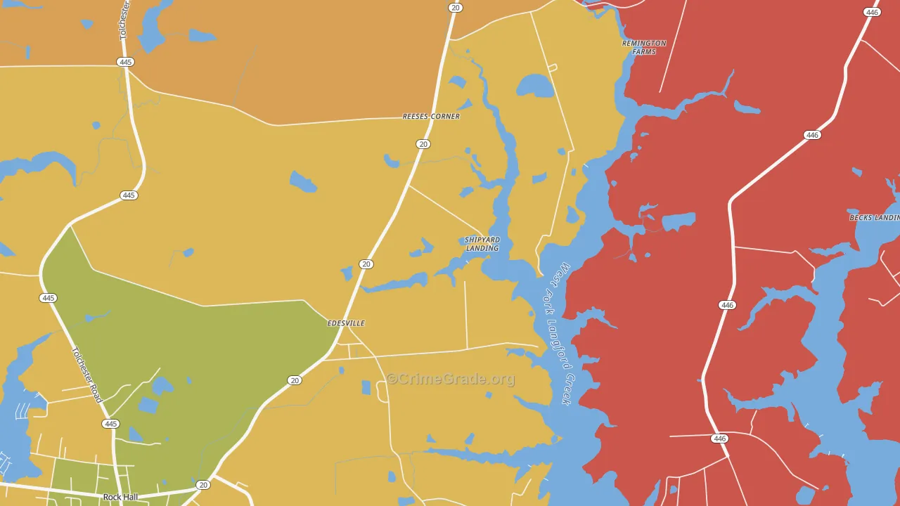 Sandy Bottom, MD Map of Vandalism Rates