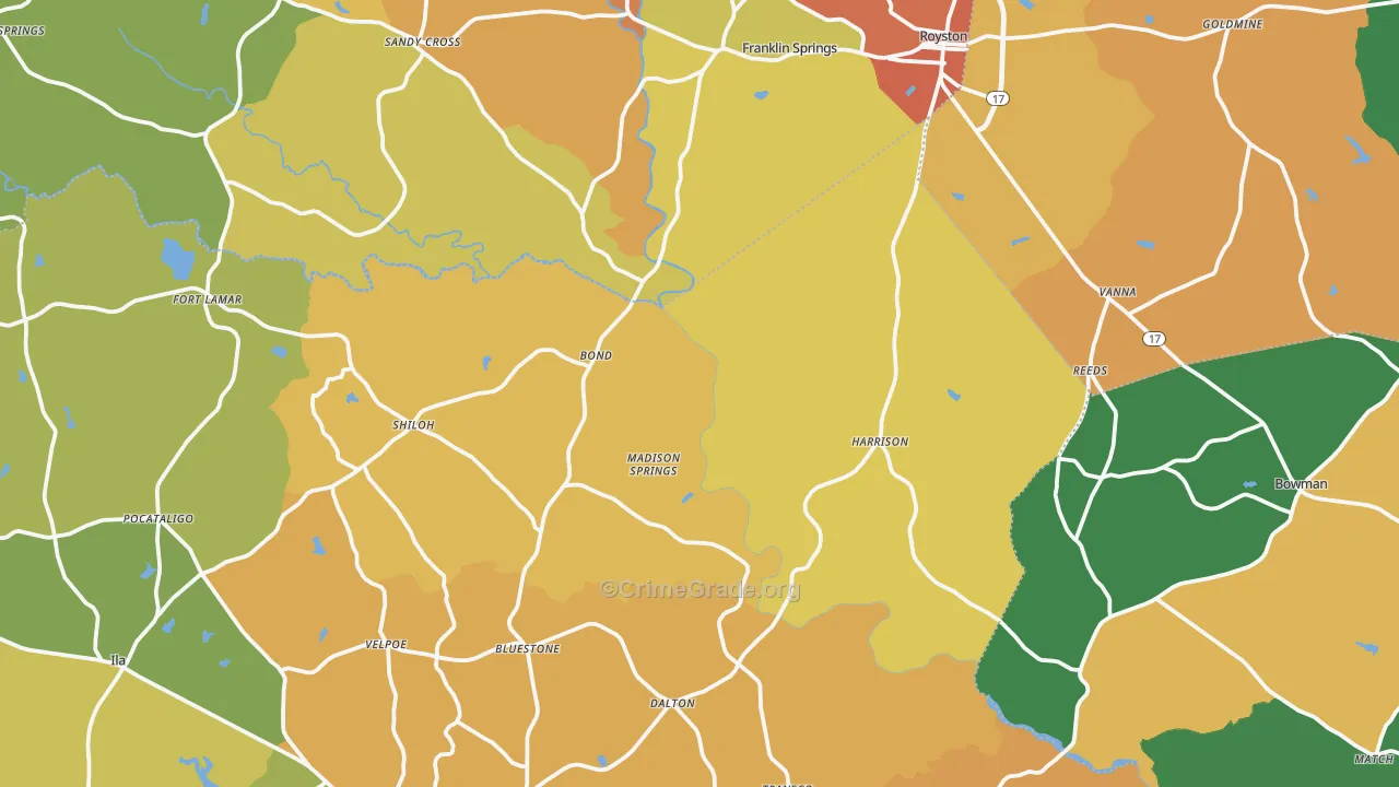 Sandy Cross, GA Map of Vandalism Rates