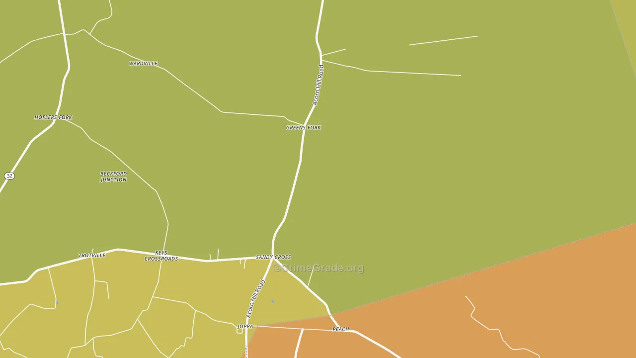 Sandy Cross, NC Map of Vandalism Rates