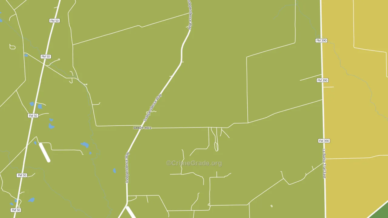 Sandy Hill, TX Map of Vandalism Rates